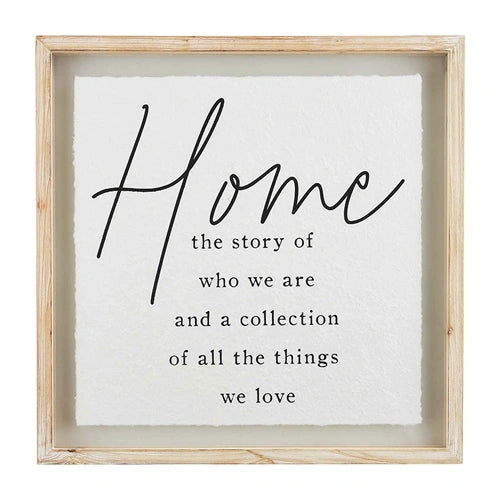 Home Framed Glass Plaque