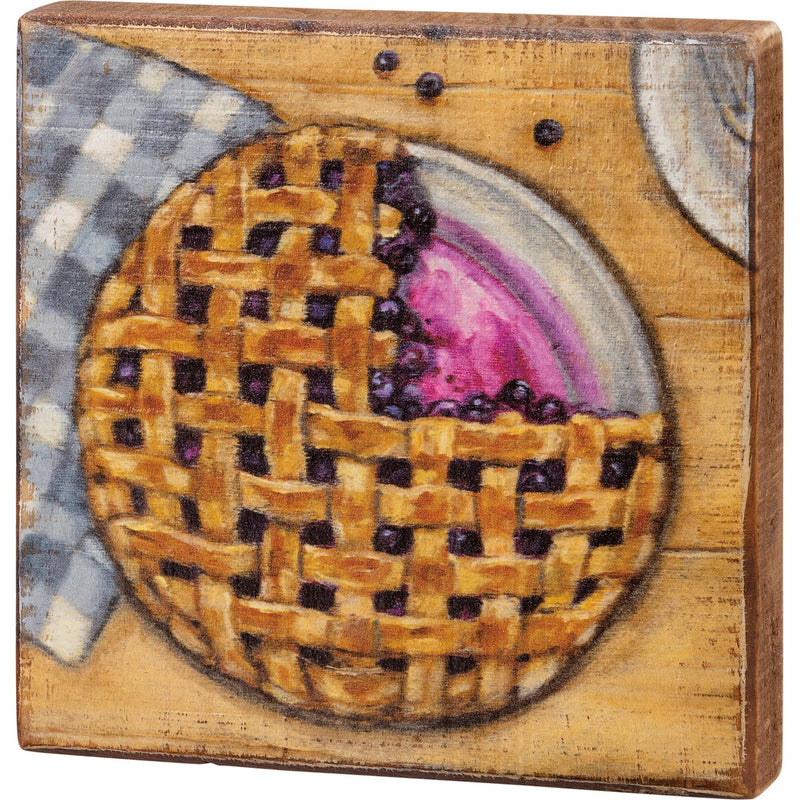 Blueberry Pie Block Sign