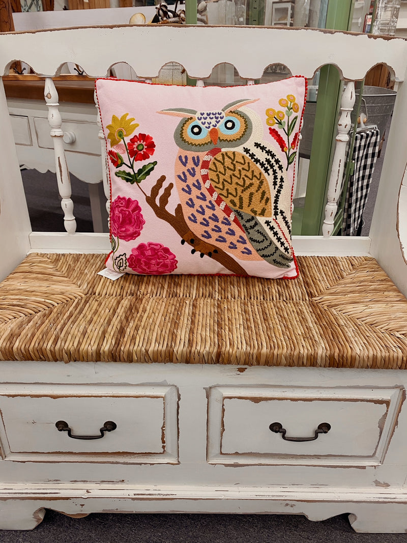 Owl Embroidery Pillow