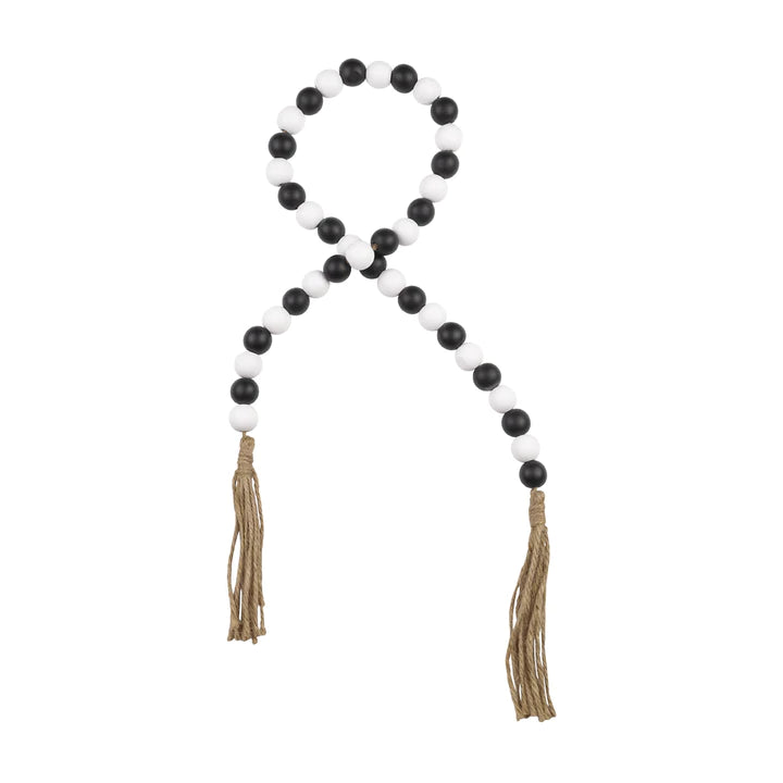 Black & White Beaded Tassel